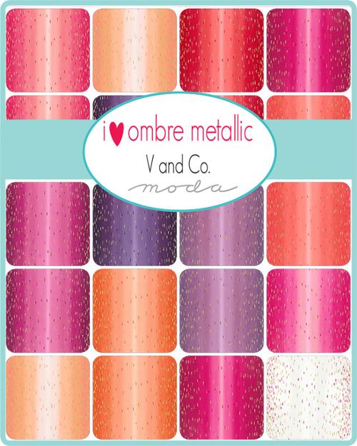 I Heart Ombre Metallics fabric by V and Co. for Moda Fabrics