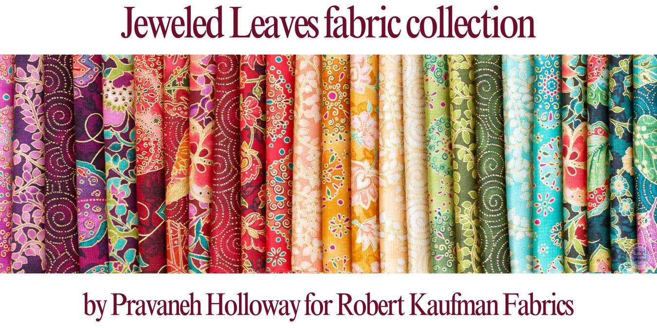 Jeweled Leaves fabric collection