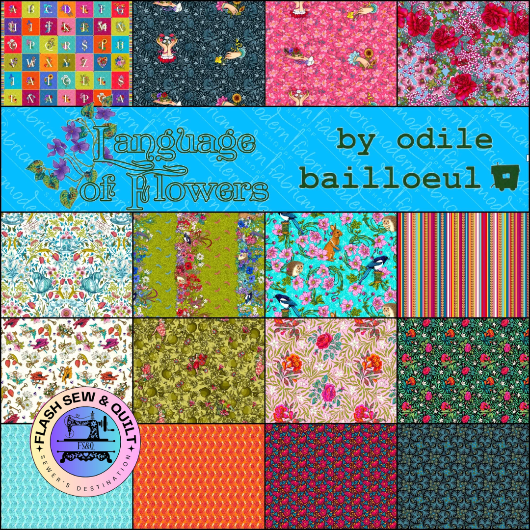 Language of Flowers Fabric collection by Odile Bailloeul