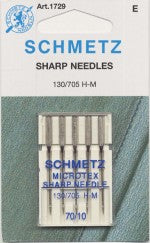 Schmetz Needles Sharp / Microtex Machine Needle Size 10/70