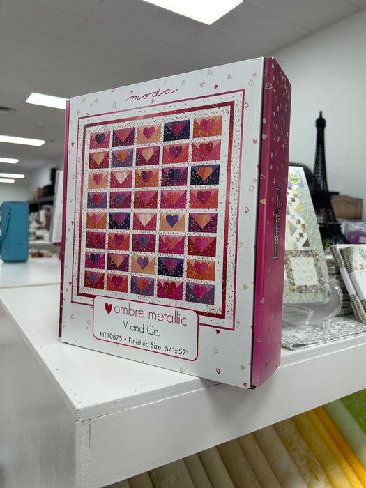 I Heart Ombre Metallic Quilt Kit - Love Letters- Precuts