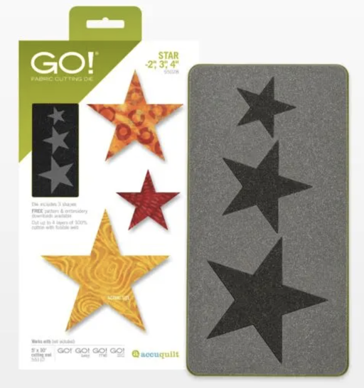 AccuQuilt Go! 2", 3", 4" Star Die