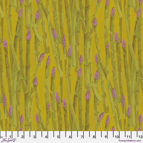 Asparagus Stripe Gold PWMN027.GOLD Garden by Martha Negley for FreeSpirit Fabrics