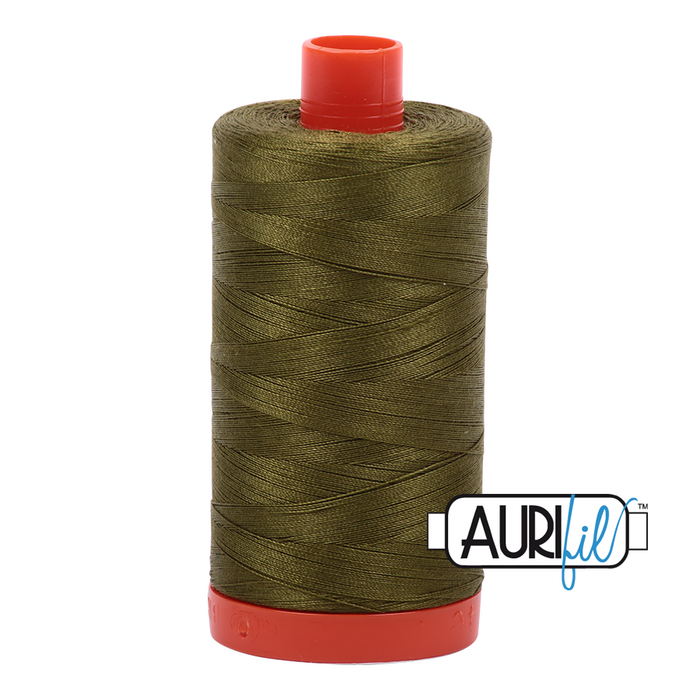 Very Dark Olive 50wt thread by Aurifil 1300 meters