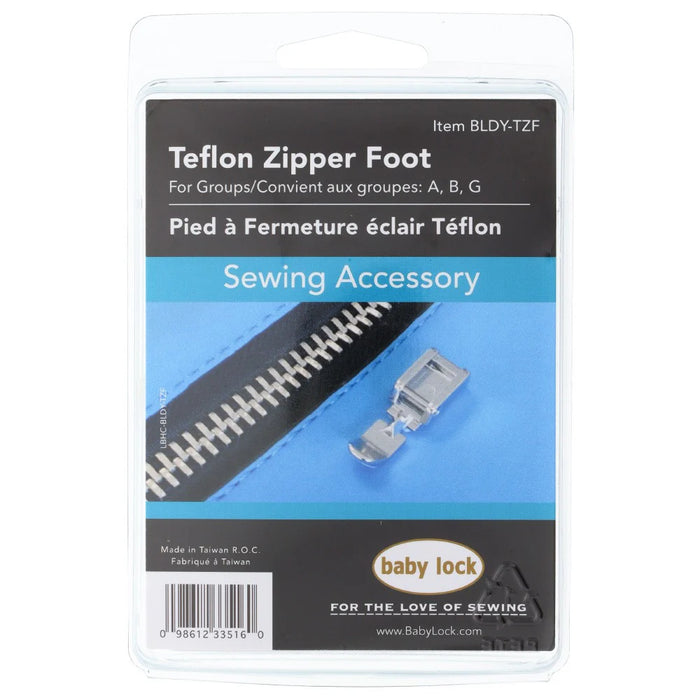 Baby Lock Teflon Zipper Piping Foot - BLDY-TZF