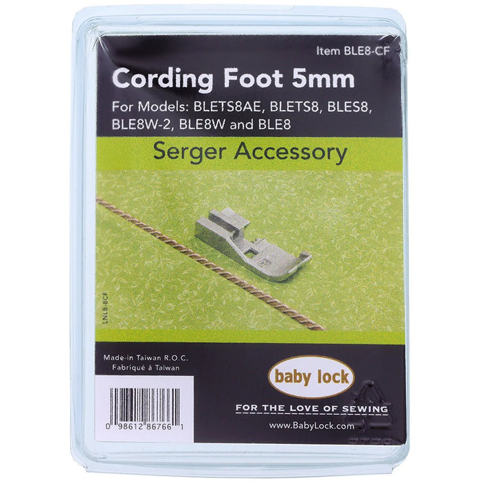 Baby Lock Cording Foot 5mm - BLE8-CF