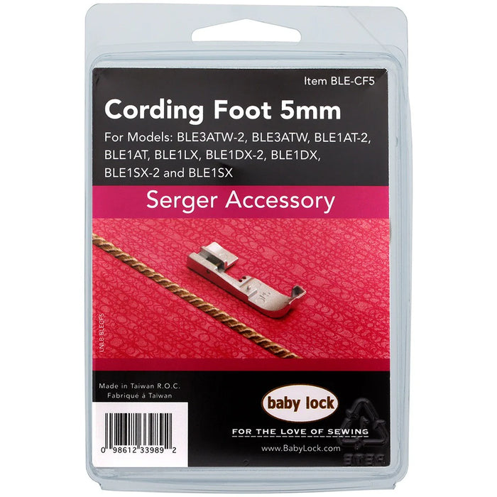 Baby Lock 5mm Cording Foot - BLE-CF5 for Decorative Stitching in case