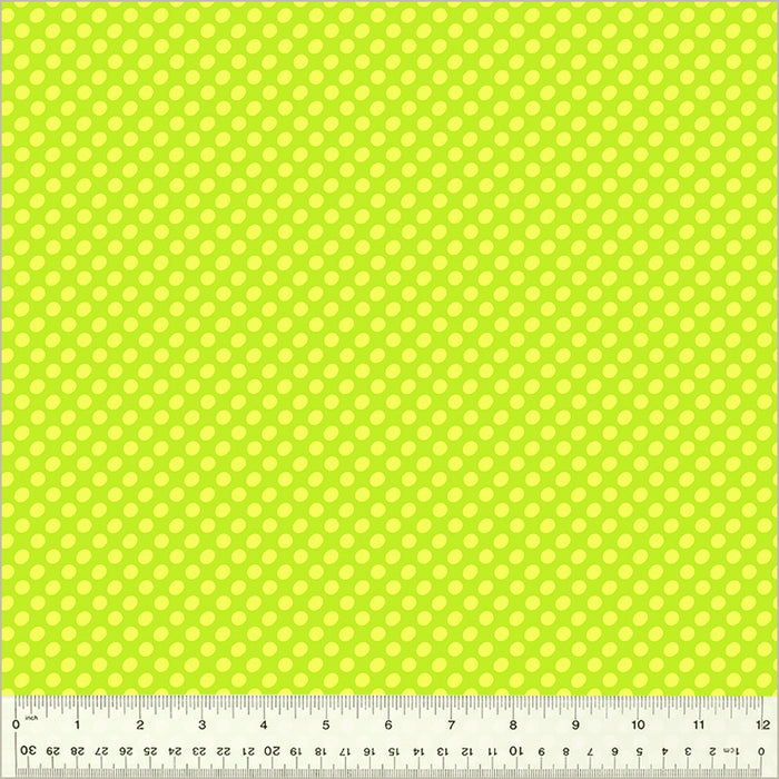 Dot to Dot Lime Punch fabric by Heather Givans