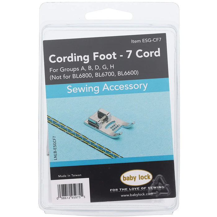 Baby Lock Cording Foot 7 Chord - ESG-CF7