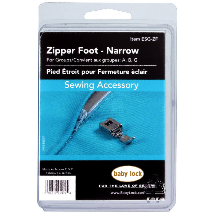 Baby Lock Zipper Foot Narrow - ESG-ZF