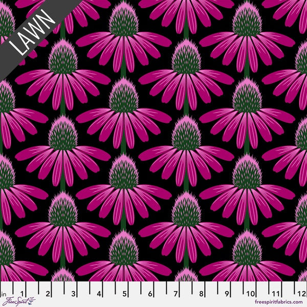 Echinacea Lawn in Ruby fabric