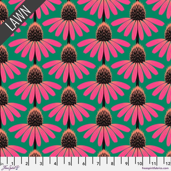 Echinacea Lawn in Sunset fabric