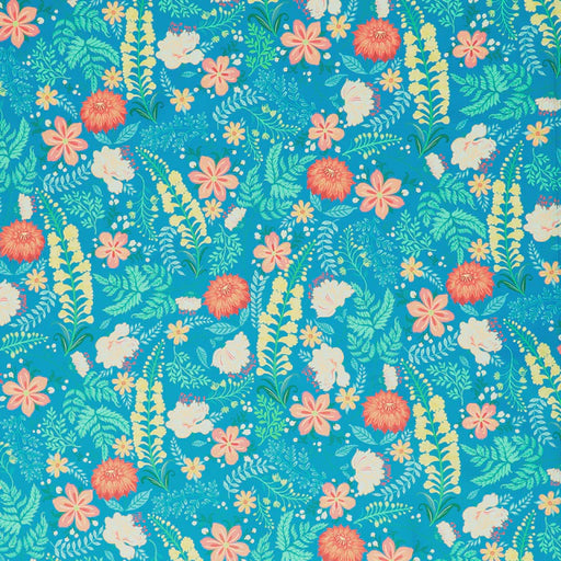 Robert Kaufman Fabrcis Faraway Florals - Teal Blue