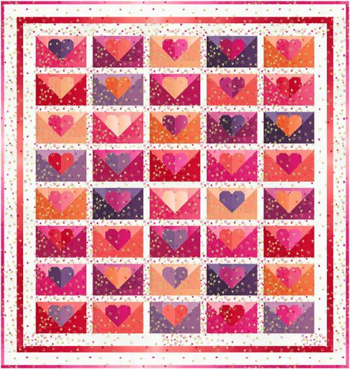 I Heart Ombre Metallic Quilt Kit - Love Letters- Precuts