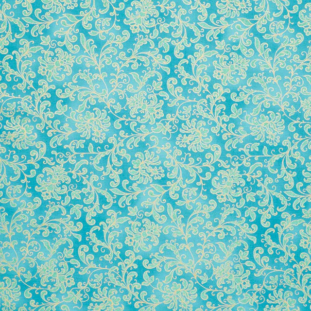 Joli Bijou Turquoise Lace with Metallic by Robert Kaufman - 21824-81