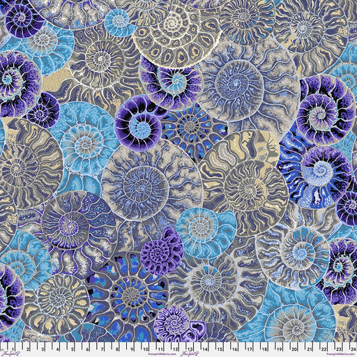 Kaffe Fassett August 2024 fabric Ammonites Blue