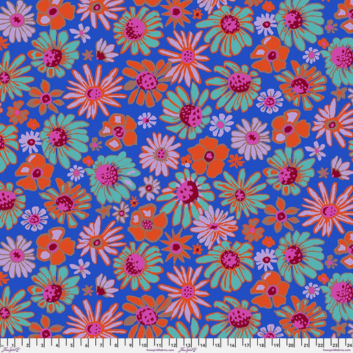 Kaffe Fassett August 2024 fabric Bloomers Cobalt