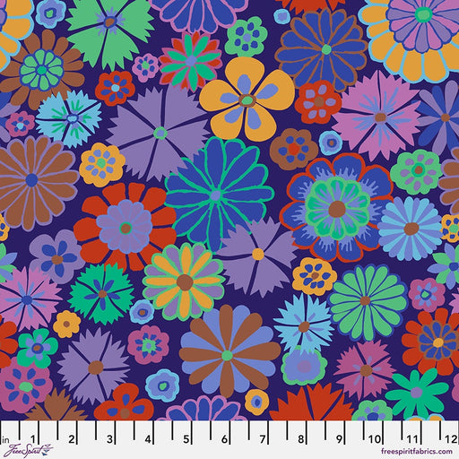 Kaffe Fassett August 2024 fabric Folk Flower Purple