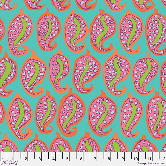 Kaffe Fassett August 2024 fabric Pasha Paisley Aqua