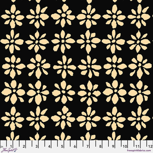 Kaffe Fassett August 2024 fabric Snow Flower Black