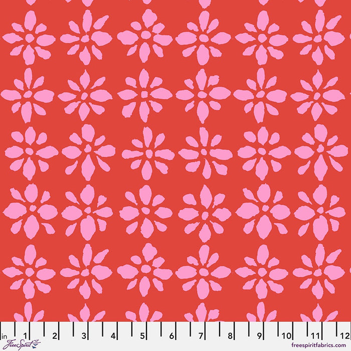 Kaffe Fassett August 2024 fabric Snow Flower Red