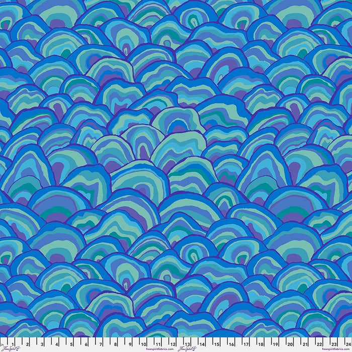 Kaffe Fassett August 2024 fabric Wobble Blue