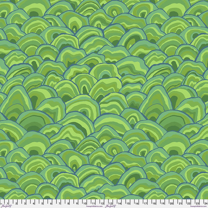 Kaffe Fassett August 2024 fabric Wobble Green