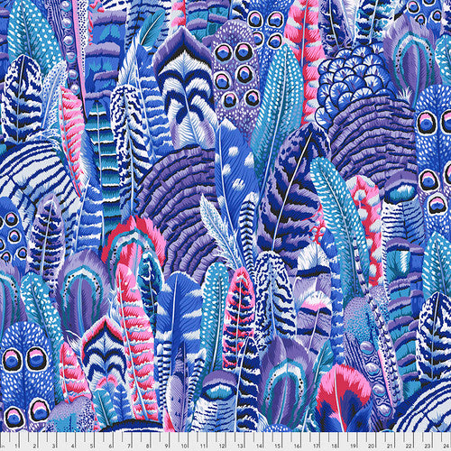 Kaffe Fassett Collective Classics fabric collection - Feathers Cool - PWPJ055.Cool