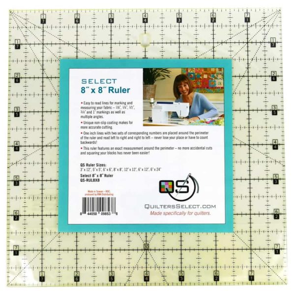 Quilters Select Non-Slip Ruler 8" x 8"