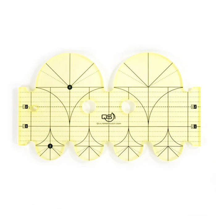 Quilters Select Precision Machine Quilting Ruler- 5" & 2.5" Diameter Arcs (6mm Thickness)