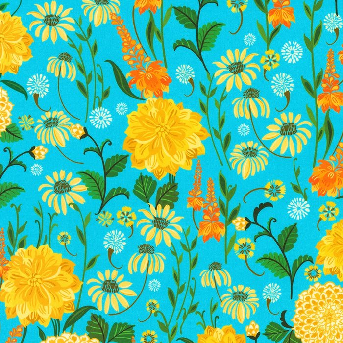 Robert Kaufman Fabrics Faraway Florals - Pool