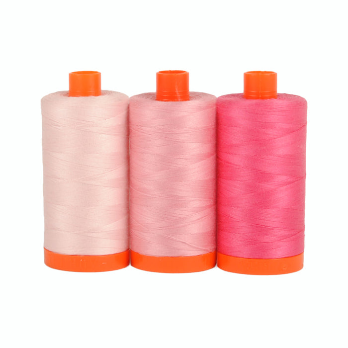 Sardinia Pink by Aurifil Color Builder 50wt 2410 - 2425 - 2530