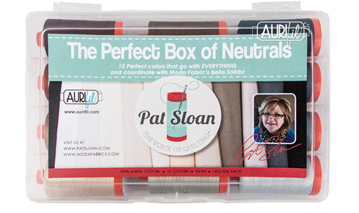 The perfect box of neutrals thread set by Pat Sloan for Aurifil threads