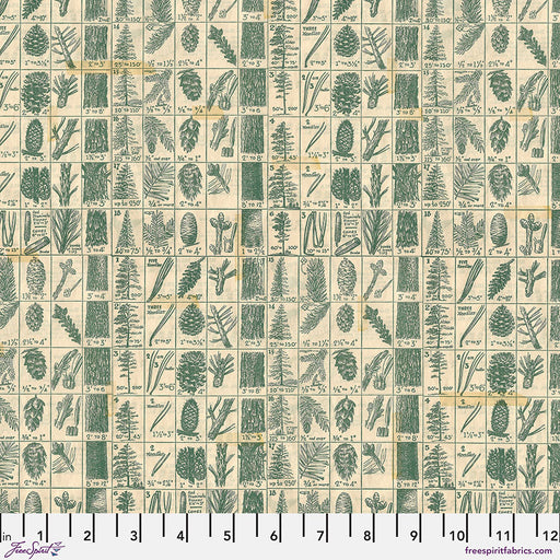 Tim Holtz Holiday Past Pine Chart Green - PWTH204.GREEN