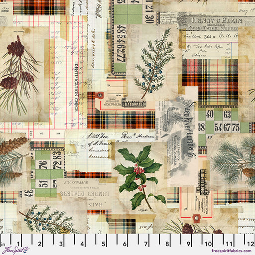 Tim Holtz Holiday Past Woodland Collage Multi - PWTH197.MULTI