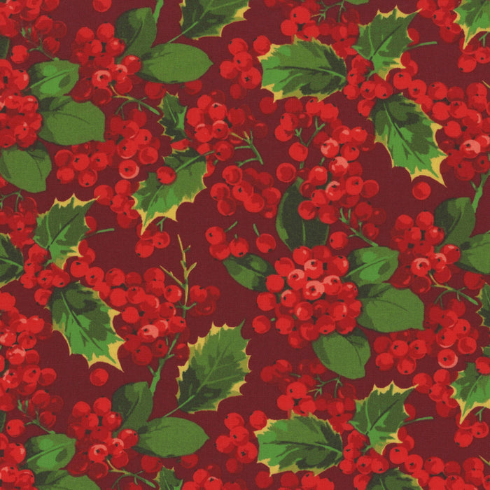 Winterberry Holly Berry Crimson fabric - PWMN035.CRIMSON