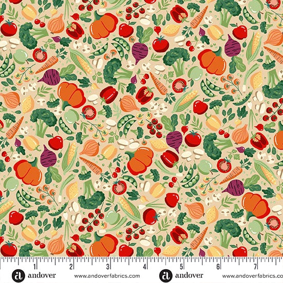 Fun on the Farm Market Cream fabric MU-066-Q