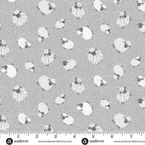 Fun on the Farm Woolly Sheep Grey fabric MU-068-S