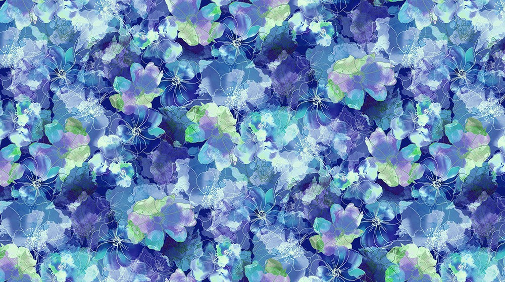 Artful Blooms Hyacinth Floral fabric by yard - Robert Kaufman