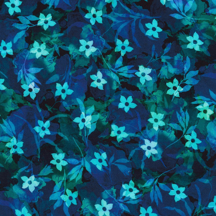 Artful Blooms Peacock Flowers fabric by yard - Robert Kaufman