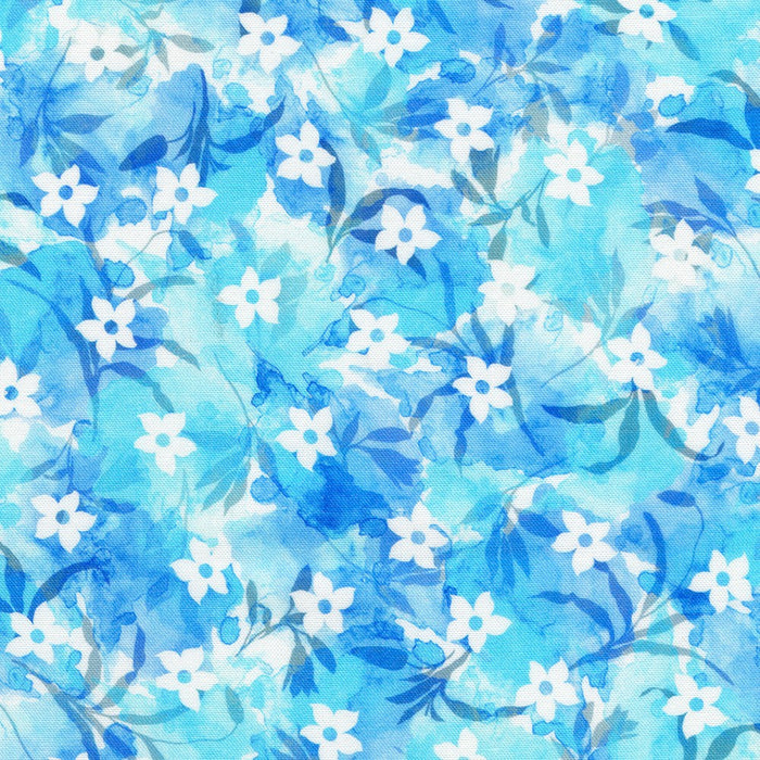 Artful Blooms Sky Floral fabric by yard - Robert Kaufman