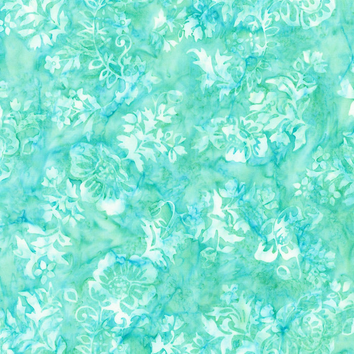 Artisan Batiks: Wild Poppies Aqua 22814 70 fabric by Robert Kaufman