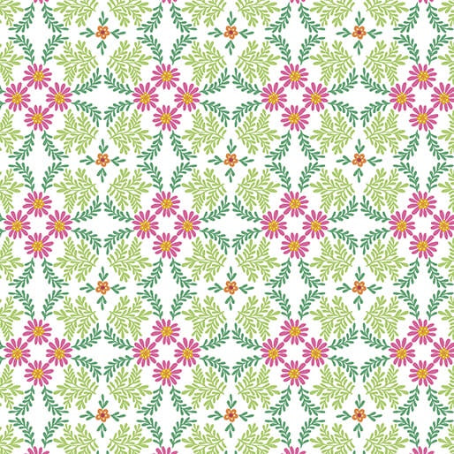 Benartex Color It Sunshine - Sunshine Medallion Pink/Green fabric