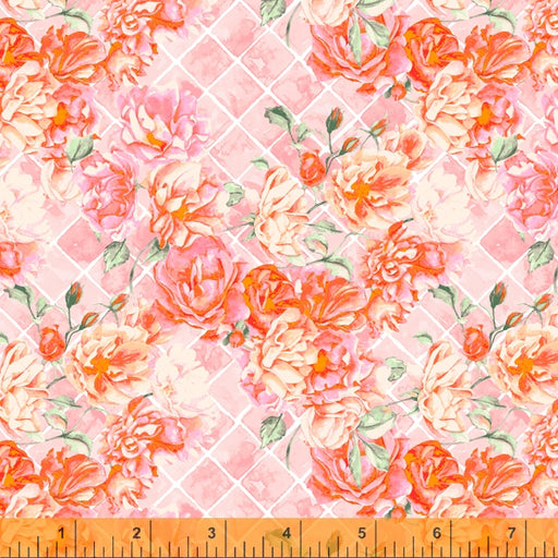 Blush Rambling Rose yardage 52674-5 Between Friends fabric collection by Shannon Christensen - Windham &amp; Anthology Fabrics