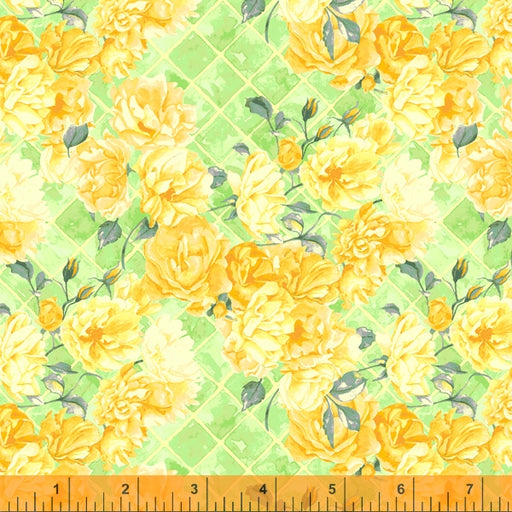 Green Rambling Rose yardage 52674-4 Between Friends fabric collection by Shannon Christensen - Windham &amp; Anthology Fabrics