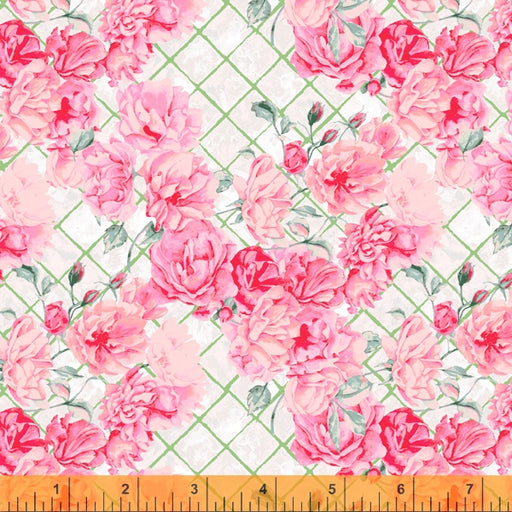 White Rambling Rose yardage 52674-2 Between Friends fabric collection by Shannon Christensen - Windham & Anthology Fabrics