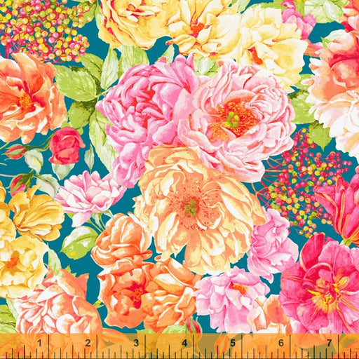 Teal Garden yardage 52673-1 Between Friends fabric collection by Shannon Christensen - Windham & Anthology Fabrics