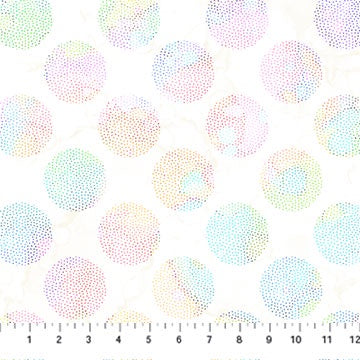 Dragonfly Dance white multi fabric by Deborah Edwards and Melanie Samra for Northcott Fabrics, a white background with subtle dot accents, ideal for quilting and decor projects.