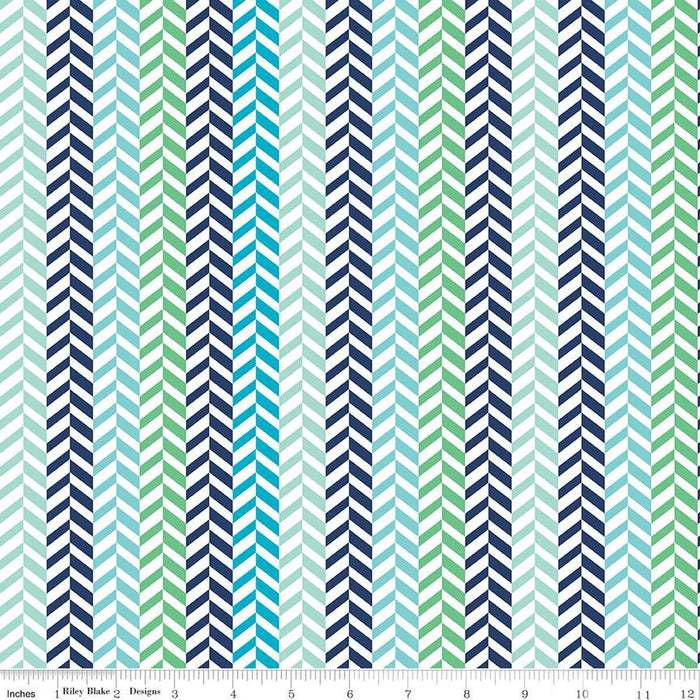 Effervescence Herringbone Blue/Multi