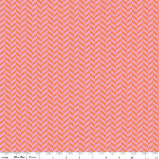 Effervescence Herringbone Pink/Orange